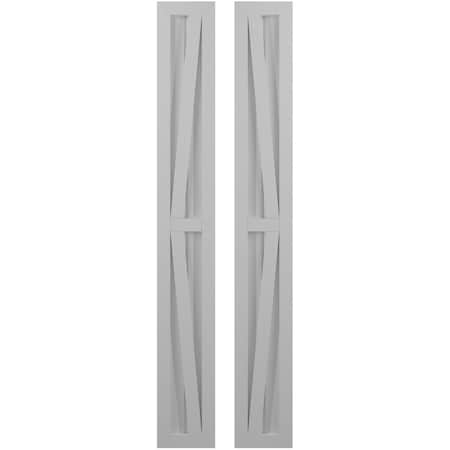 Americraft 2-Board Wood 2 Equal Panel Frmd Board-n-Batten Shutters W/ Dubl Z-Bar, ARW102BF207X32PRH